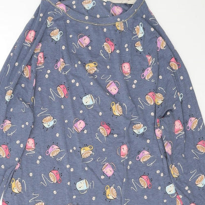 Marks and Spencer Womens Blue  Cotton Top Dress Size 10   - Tea cups