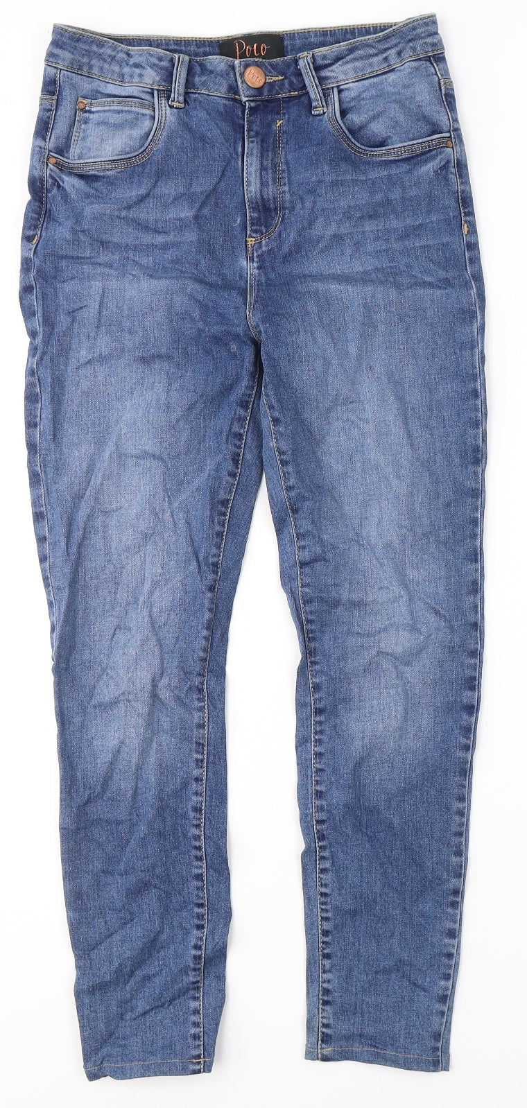 Polo Womens Blue  Cotton Skinny Jeans Size 10 L25 in Regular Zip