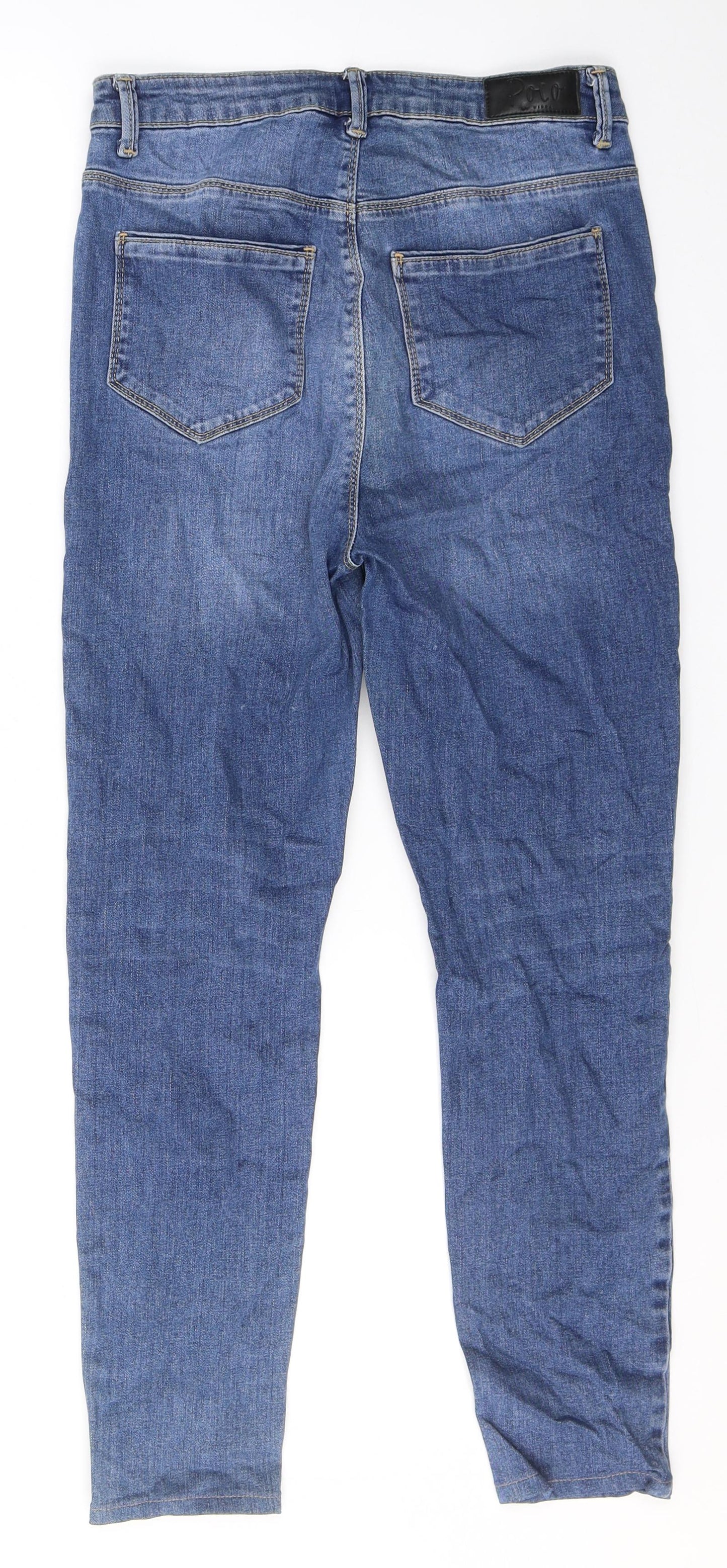 Polo Womens Blue  Cotton Skinny Jeans Size 10 L25 in Regular Zip