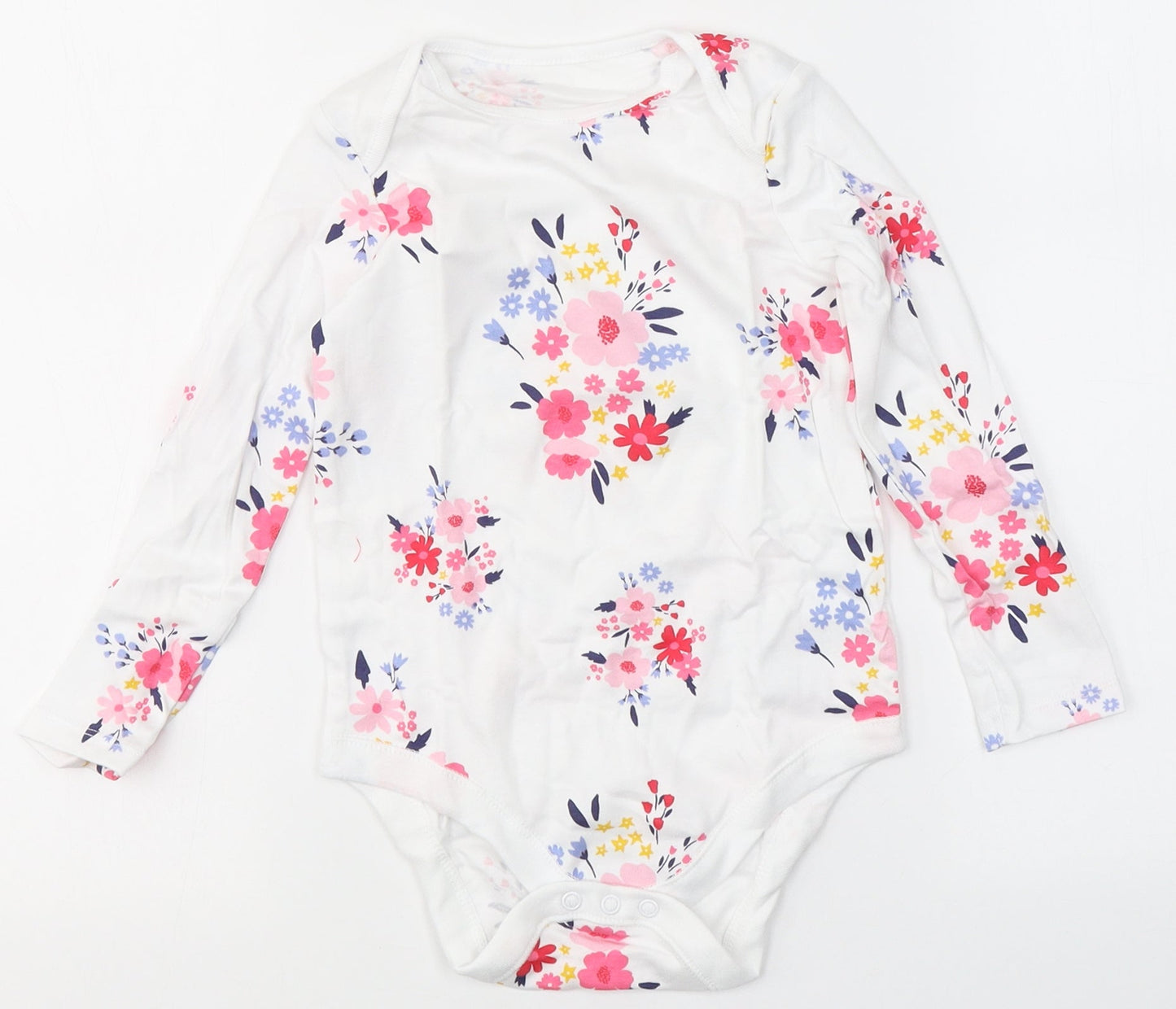 F&F Girls White  Cotton Babygrow One-Piece Size 36 Months