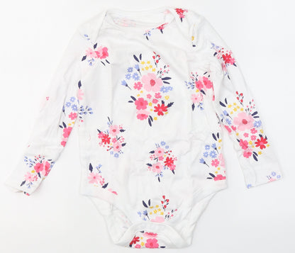 F&F Girls White  Cotton Babygrow One-Piece Size 36 Months