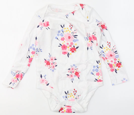 F&F Girls White  Cotton Babygrow One-Piece Size 36 Months