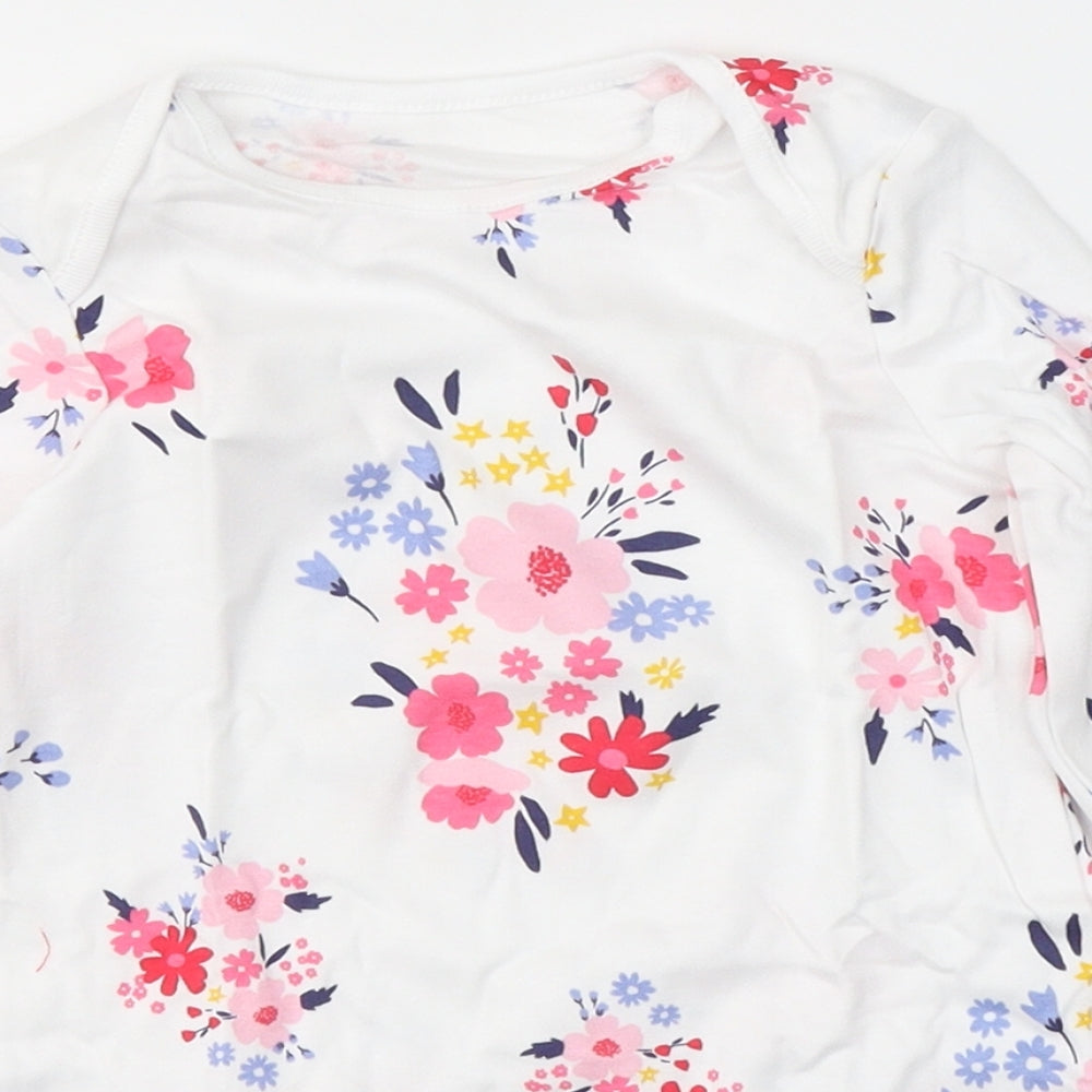F&F Girls White  Cotton Babygrow One-Piece Size 36 Months