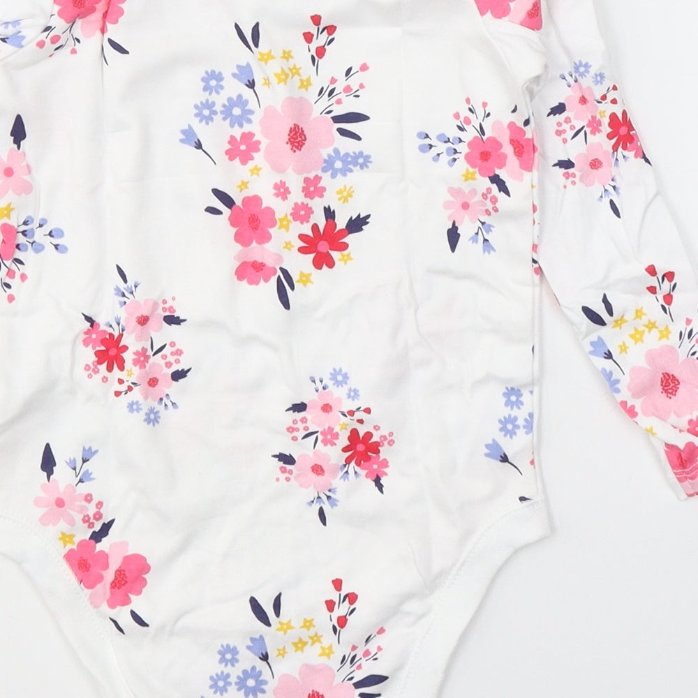 F&F Girls White  Cotton Babygrow One-Piece Size 36 Months