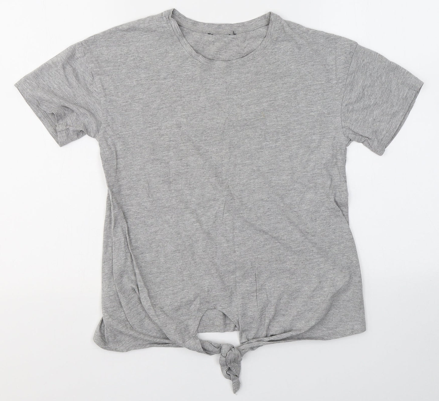 Womens UK Size 6 New Look Grey Basic T-Shirt
