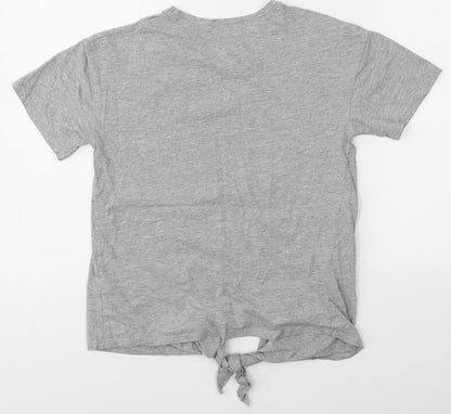 Womens UK Size 6 New Look Grey Basic T-Shirt