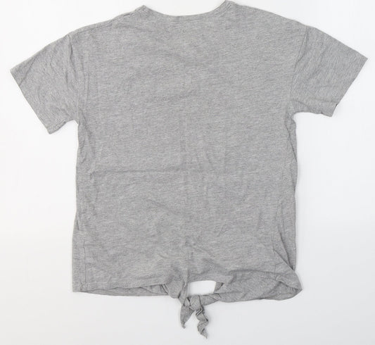 Womens UK Size 6 New Look Grey Basic T-Shirt