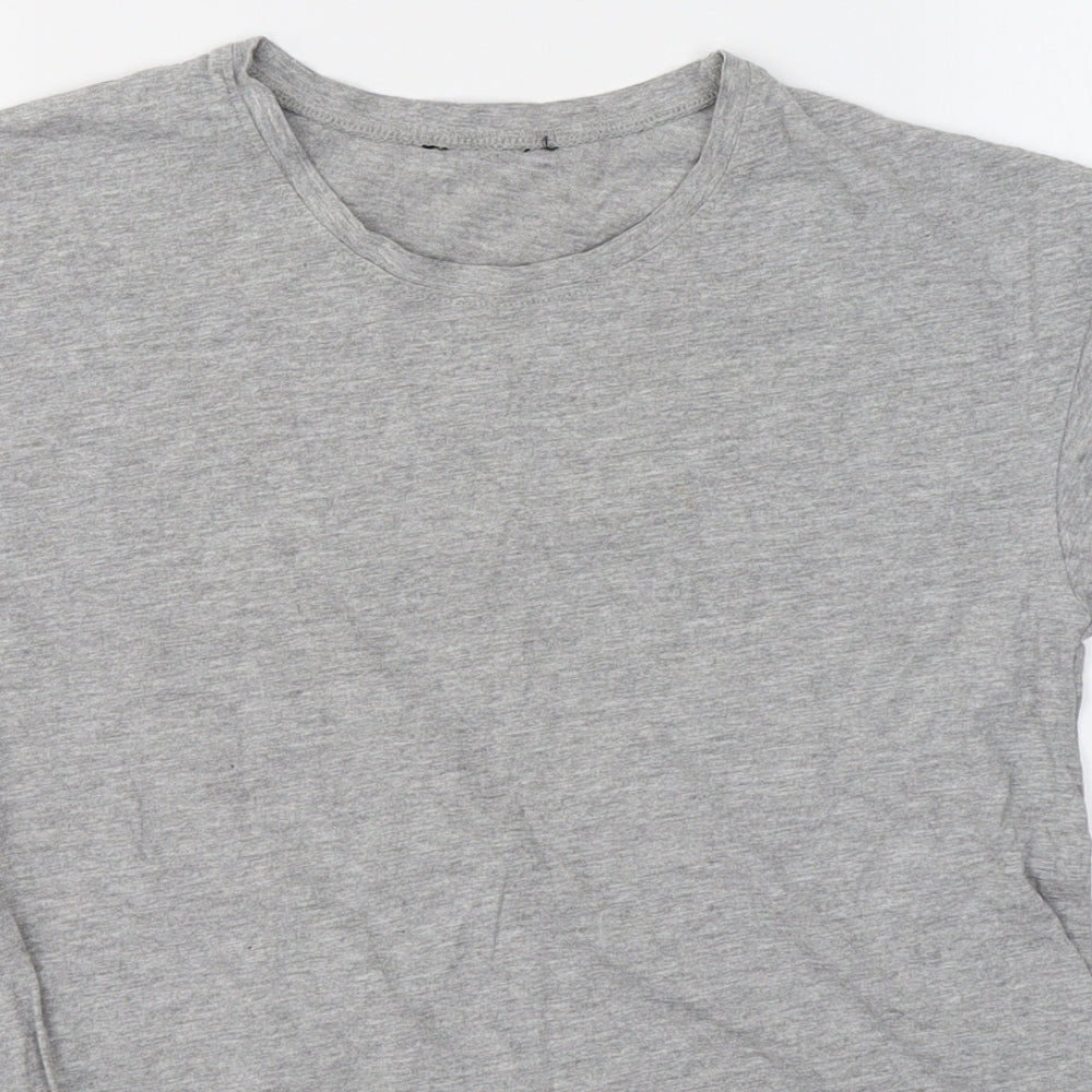 Womens UK Size 6 New Look Grey Basic T-Shirt