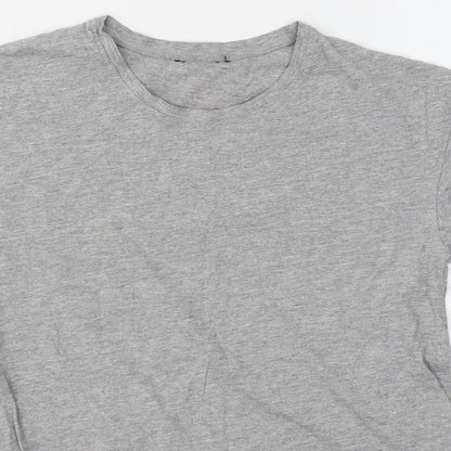 Womens UK Size 6 New Look Grey Basic T-Shirt