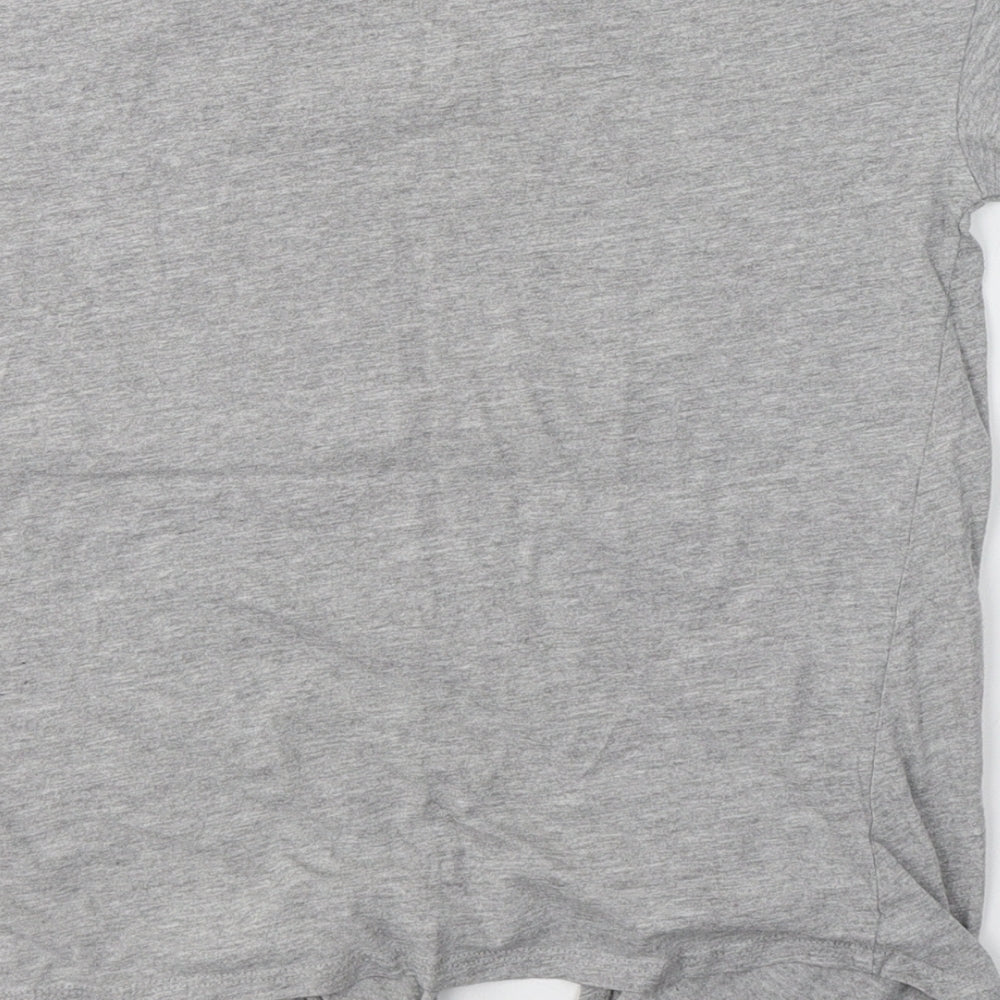 Womens UK Size 6 New Look Grey Basic T-Shirt
