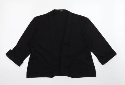 C.M.D Womens Black V-Neck  Polyester Cardigan Jumper Size XL