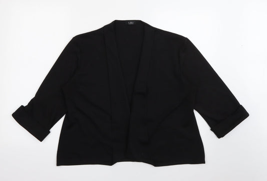 C.M.D Womens Black V-Neck  Polyester Cardigan Jumper Size XL