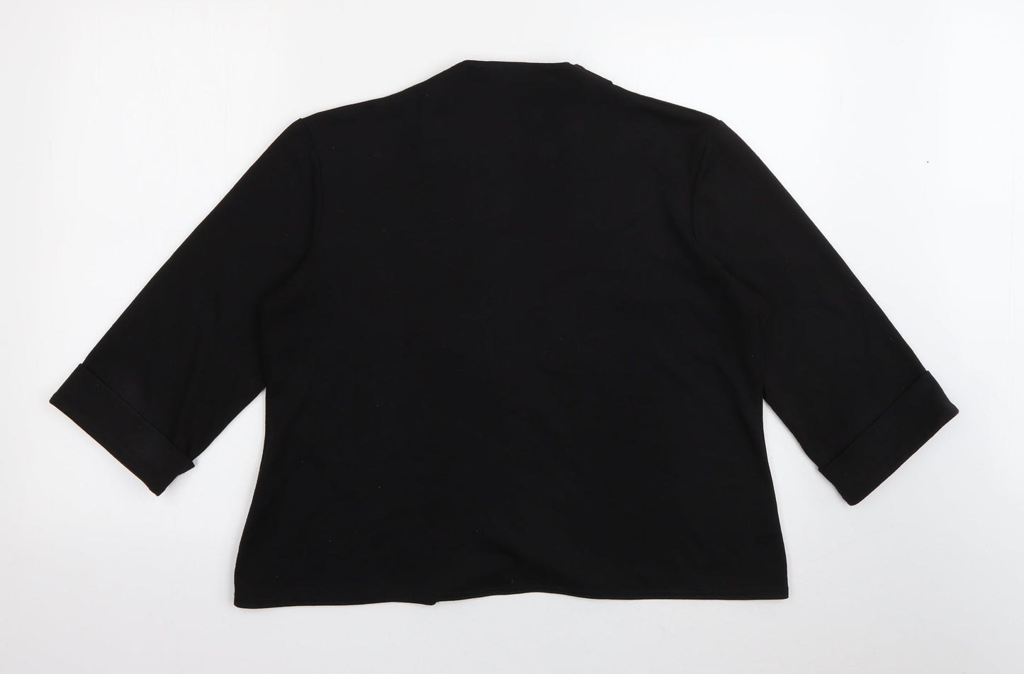 C.M.D Womens Black V-Neck  Polyester Cardigan Jumper Size XL