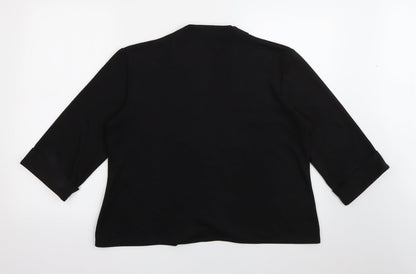 C.M.D Womens Black V-Neck  Polyester Cardigan Jumper Size XL