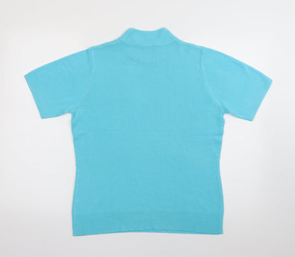 Womens UK Size 12 BHS Blue Jersey T-Shirt