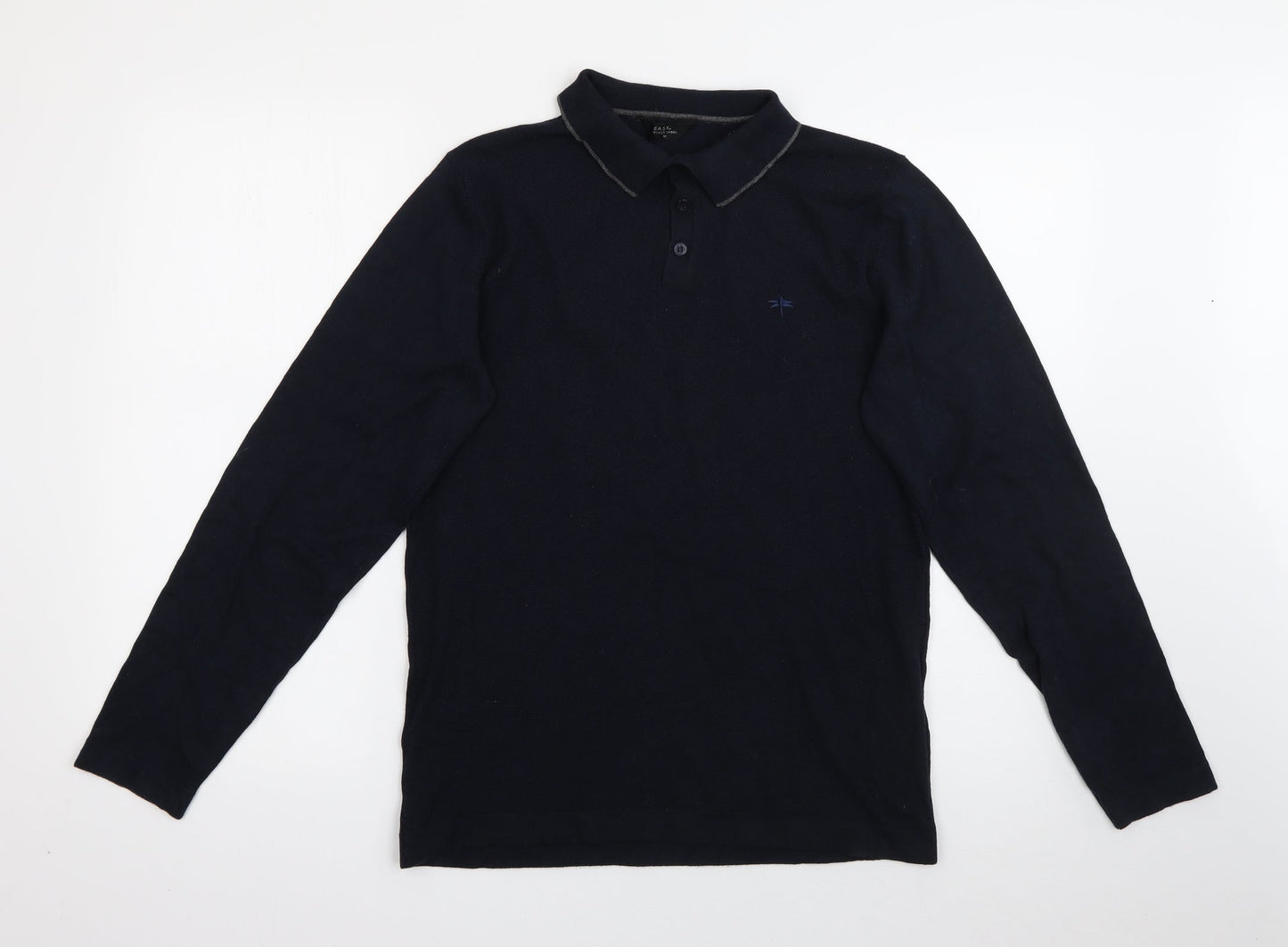 Easy Mens Blue  Polyester  Polo Size M Collared