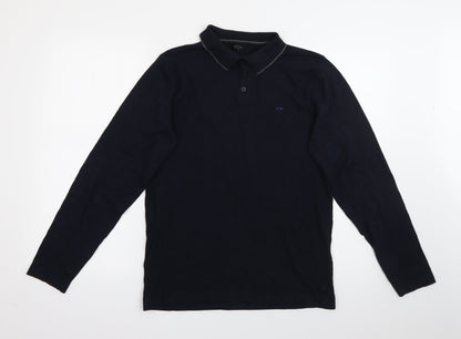 Easy Mens Blue  Polyester  Polo Size M Collared