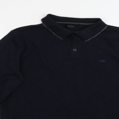 Easy Mens Blue  Polyester  Polo Size M Collared