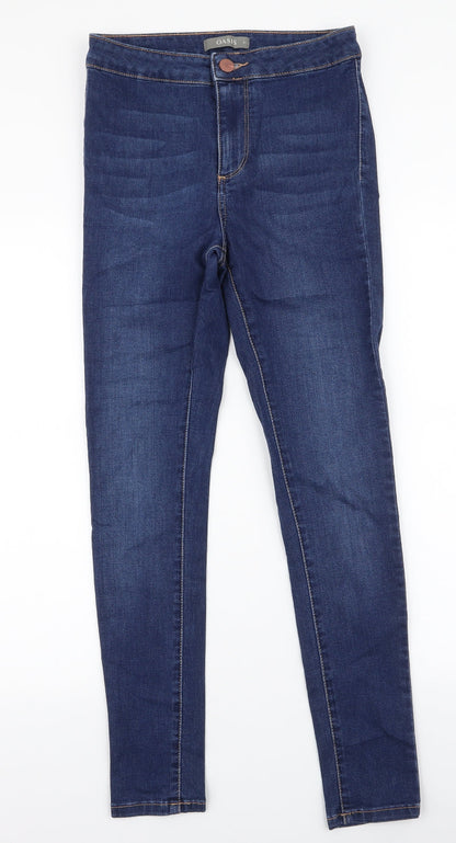 Oasis Womens Blue  Cotton Skinny Jeans Size 8 L28 in Regular Zip