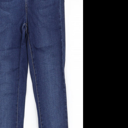 Oasis Womens Blue  Cotton Skinny Jeans Size 8 L28 in Regular Zip
