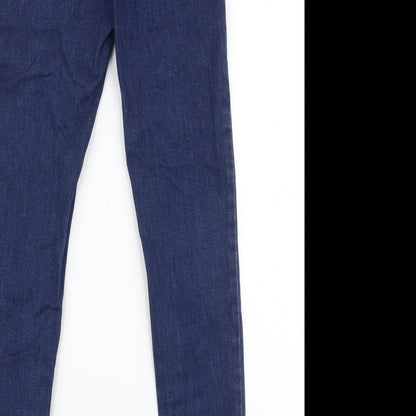 Oasis Womens Blue  Cotton Skinny Jeans Size 8 L28 in Regular Zip