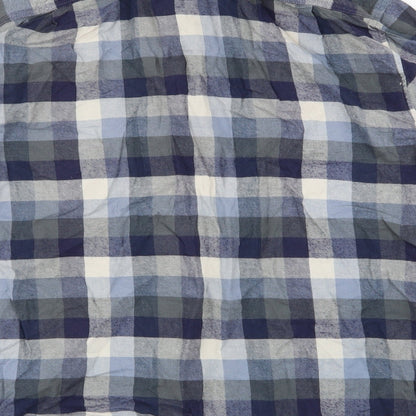 UrbanSpirit Mens Blue Plaid Cotton  Button-Up Size M Collared Button