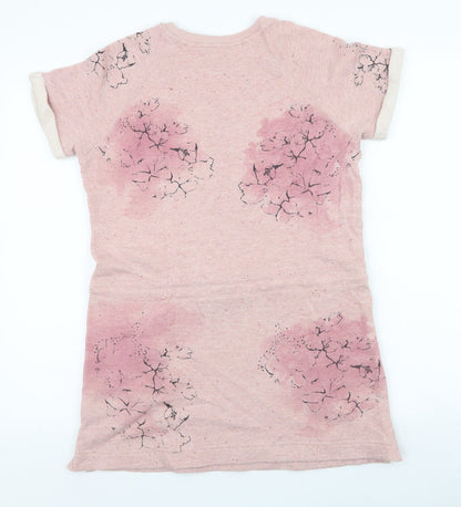 NEXT Girls Pink Floral Cotton Pullover Sweatshirt Size 10 Years  Pullover
