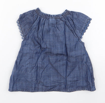 NEXT Girls Blue  Modal A-Line  Size 3-6 Months  Round Neck Pullover