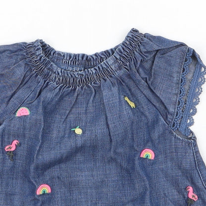 NEXT Girls Blue  Modal A-Line  Size 3-6 Months  Round Neck Pullover