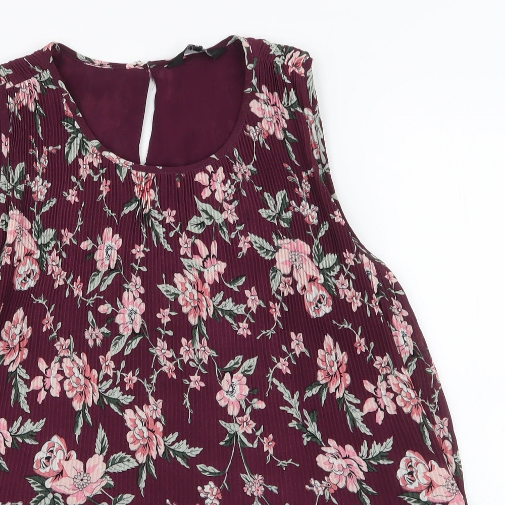 Womens UK Size 10 New Look Purple Basic Blouse