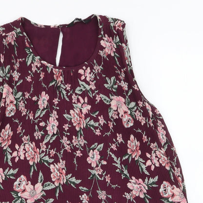 Womens UK Size 10 New Look Purple Basic Blouse