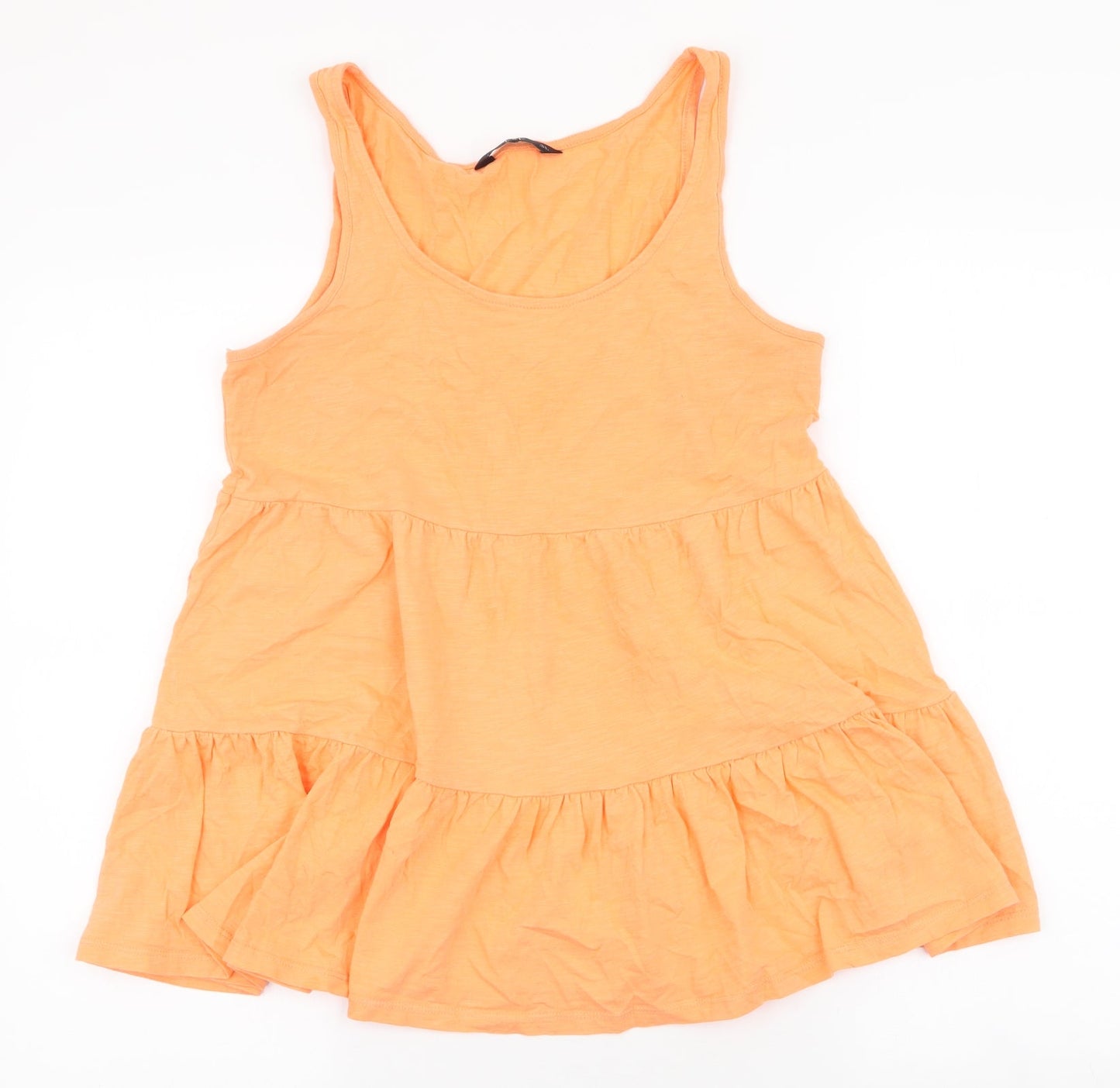 F&F Womens Orange  Polyester Camisole Tank Size 6 Round Neck - Peplum