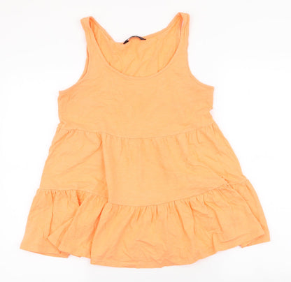 F&F Womens Orange  Polyester Camisole Tank Size 6 Round Neck - Peplum