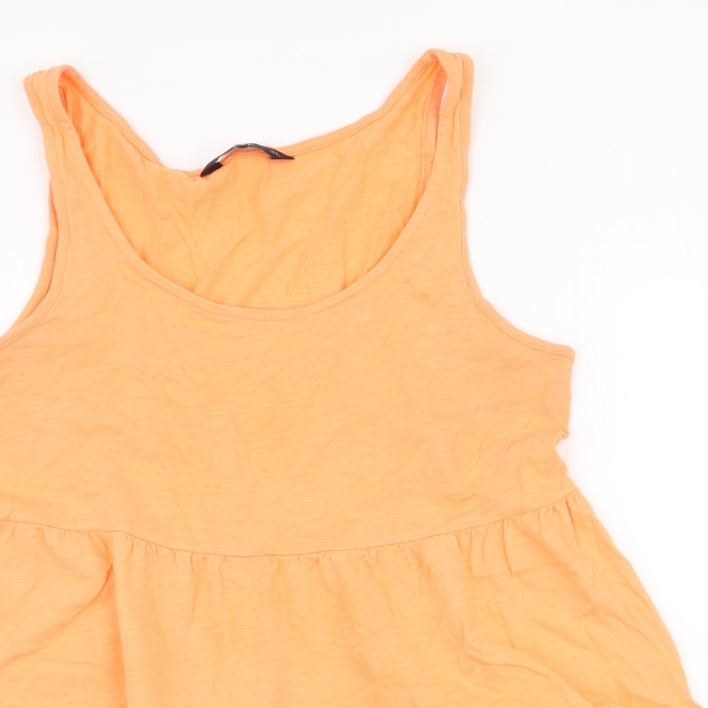 F&F Womens Orange  Polyester Camisole Tank Size 6 Round Neck - Peplum