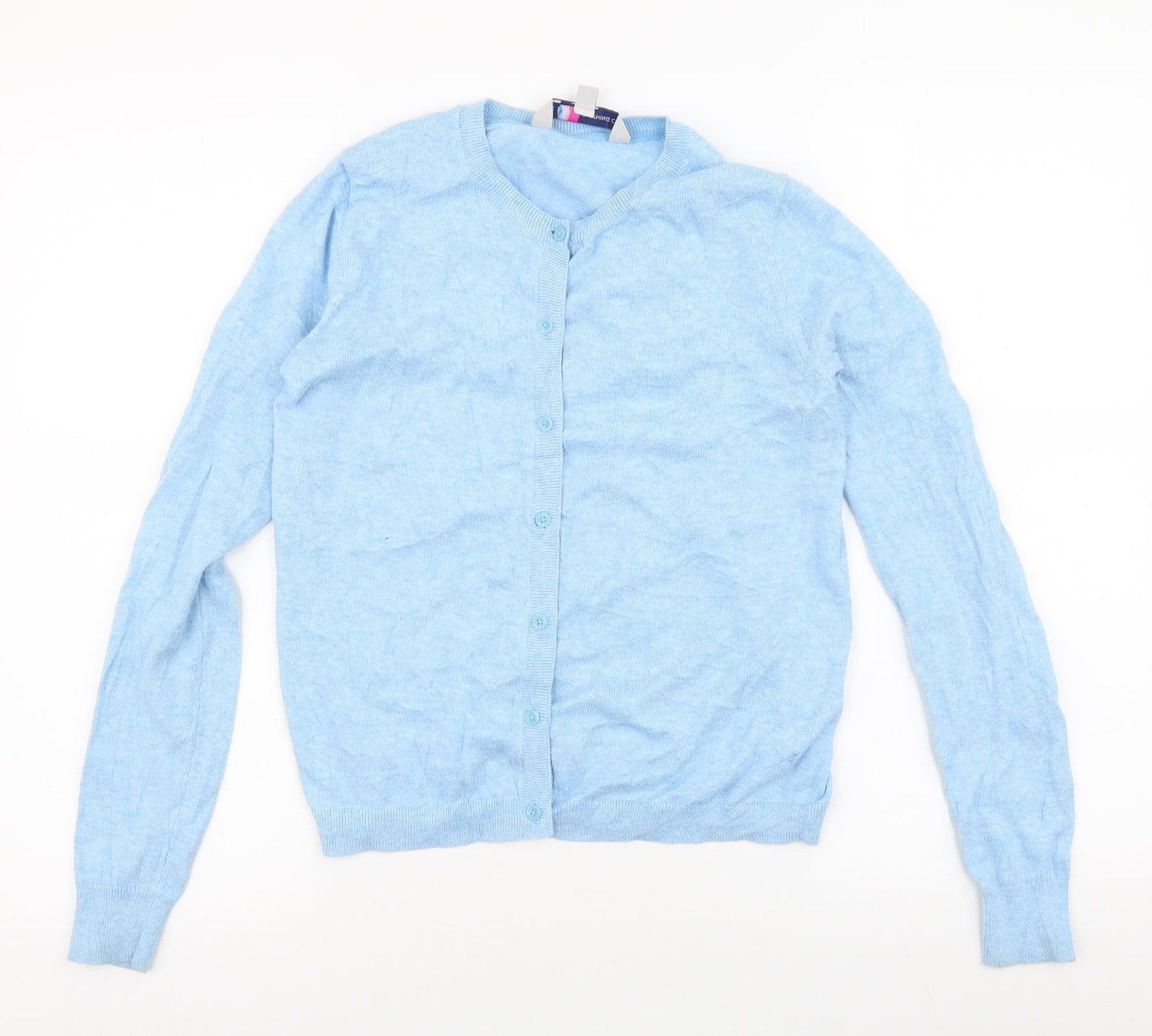 Crew Clothing Womens Blue Round Neck  Cotton Cardigan Jumper Size 8