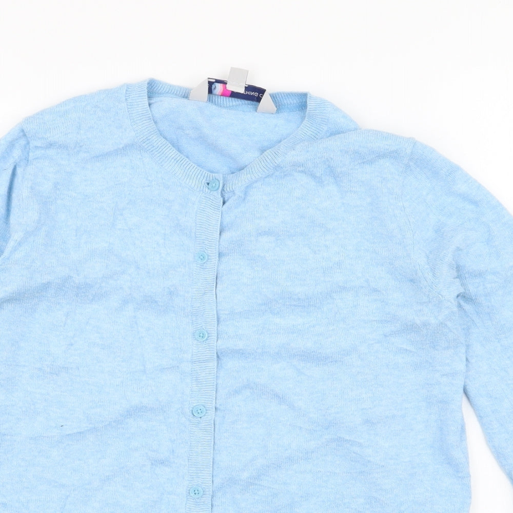 Crew Clothing Womens Blue Round Neck  Cotton Cardigan Jumper Size 8