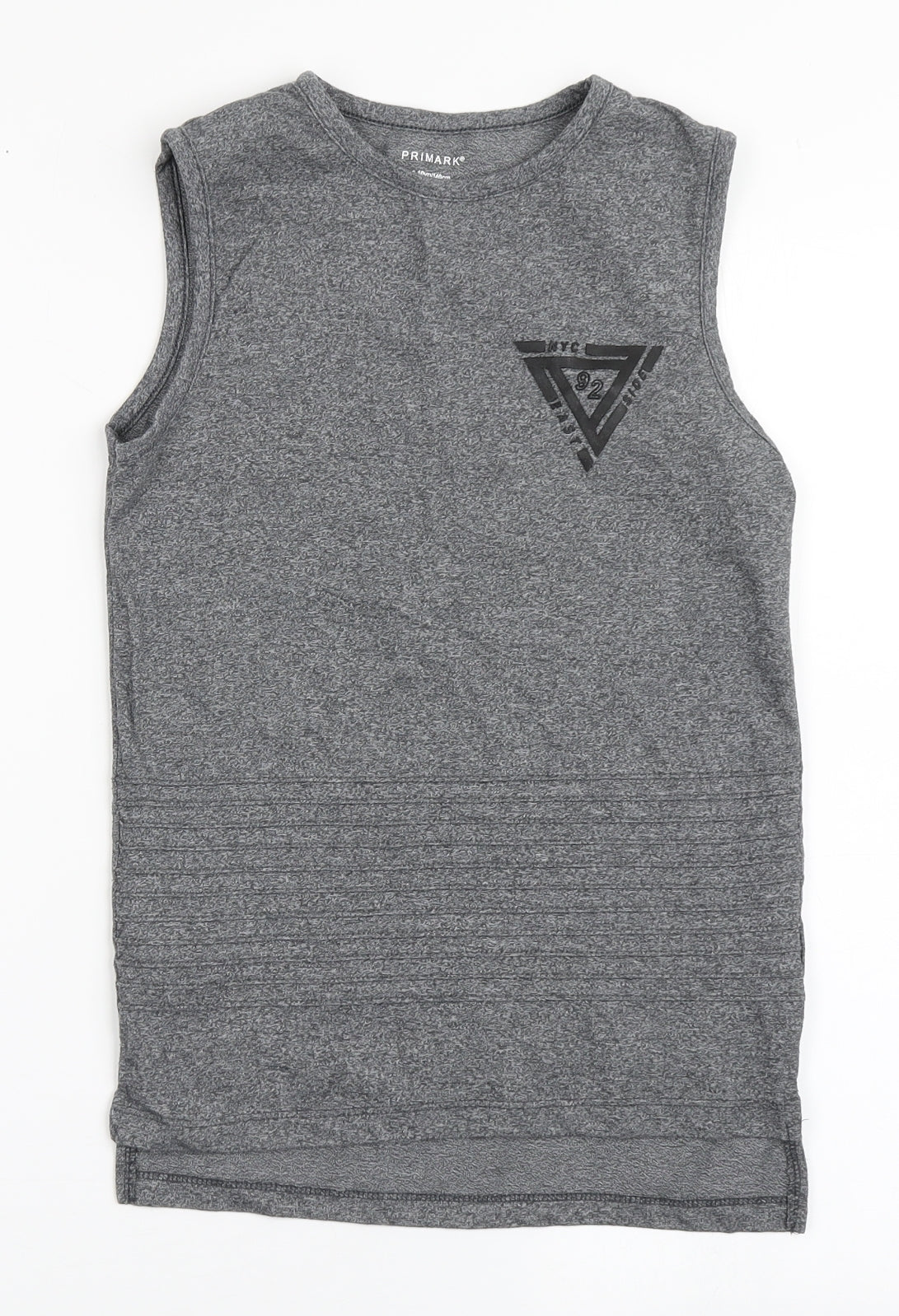 Primark Boys Grey  Polyester Basic Tank Size 9-10 Years Round Neck Pullover - NYC