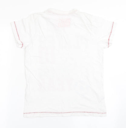 Matalan Boys White  100% Cotton Basic T-Shirt Size 11 Years Round Neck Pullover - Football
