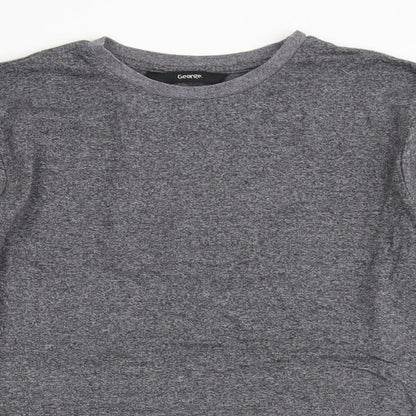 George Boys Grey  Polyester Basic T-Shirt Size 10-11 Years Round Neck Pullover