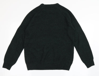 Cedar Wood State Mens Green Round Neck  Acrylic Pullover Jumper Size S