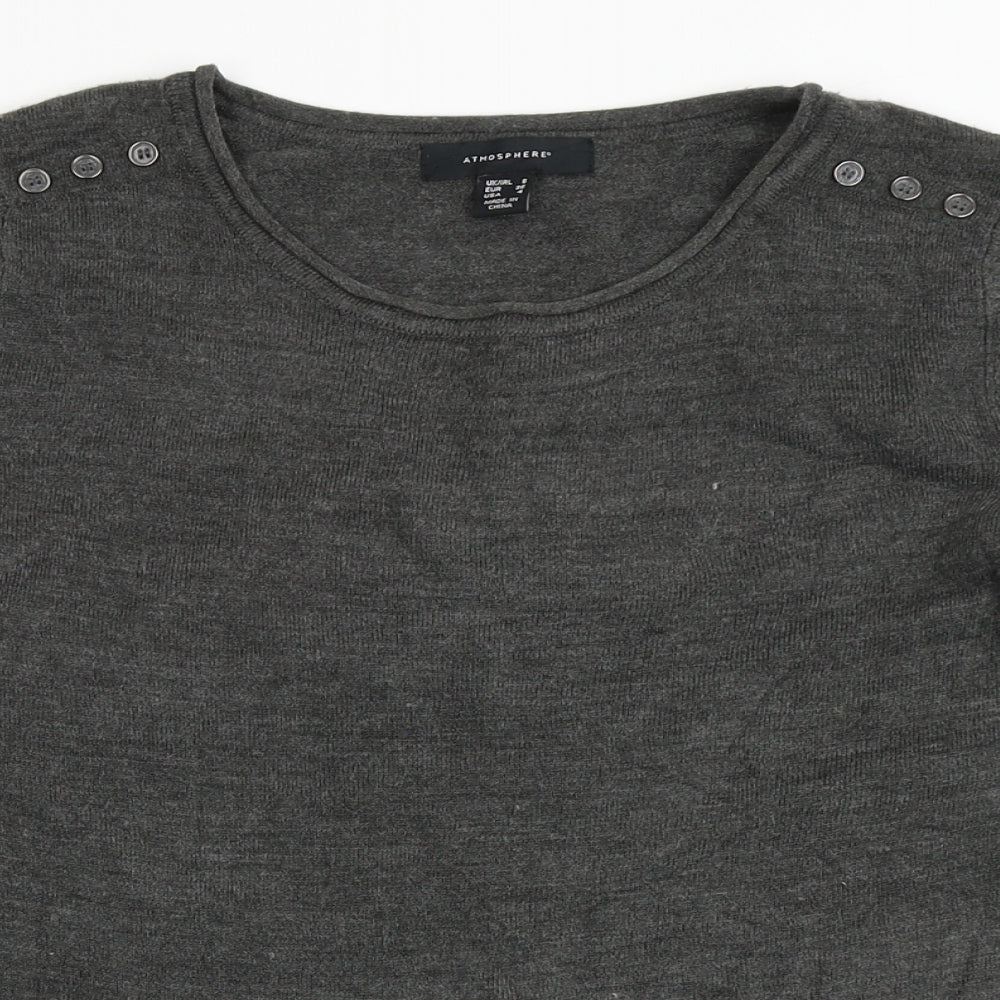 Womens UK Size 8 Atmosphere Grey Pullover Jumper