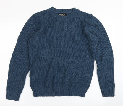 Cedar Wood State Mens Blue Round Neck  Acrylic Pullover Jumper Size S