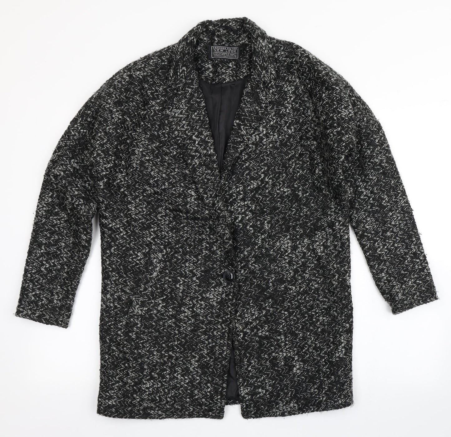 New Look Womens Black  Acrylic Jacket Blazer Size 8