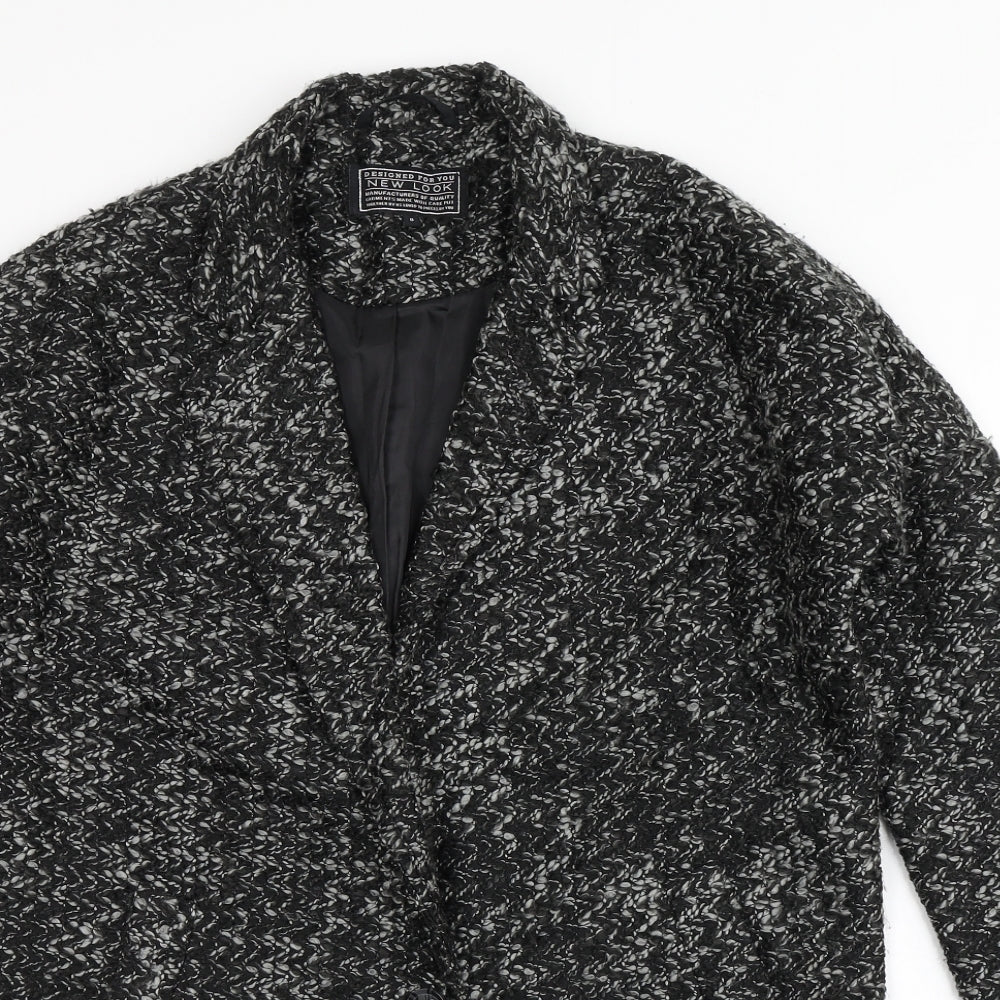 New Look Womens Black  Acrylic Jacket Blazer Size 8