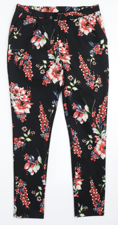 Womens UK Size 10 Moda Regular Fit  Black Trousers