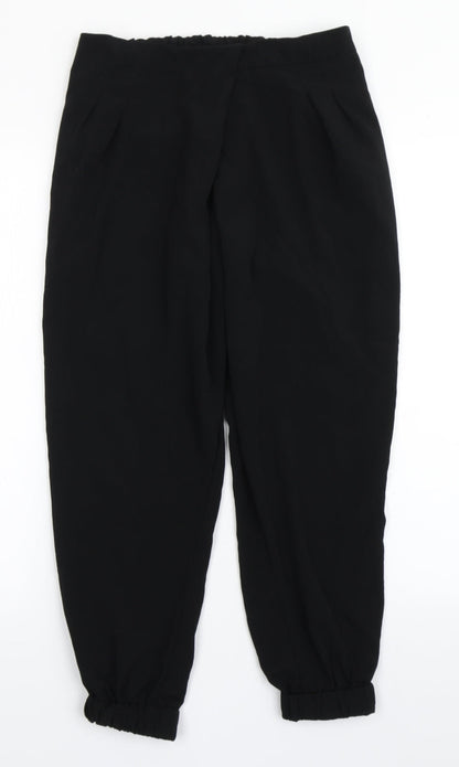 Topshop Womens Black  Polyester Trousers  Size 10 L24 in Regular