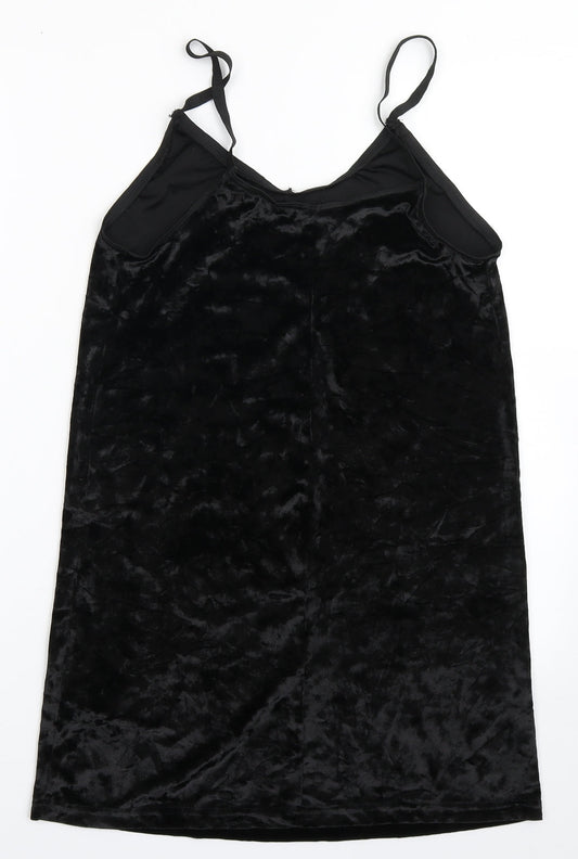 Topshop Womens Black  Polyester Bodycon  Size 8  Round Neck Pullover