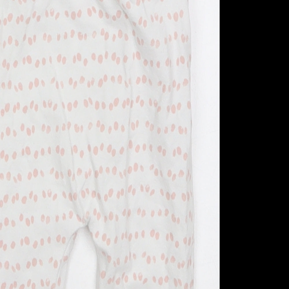 George Girls White Polka Dot Cotton Sweatpants Trousers Size 6-9 Months   - Pink Polka Dot