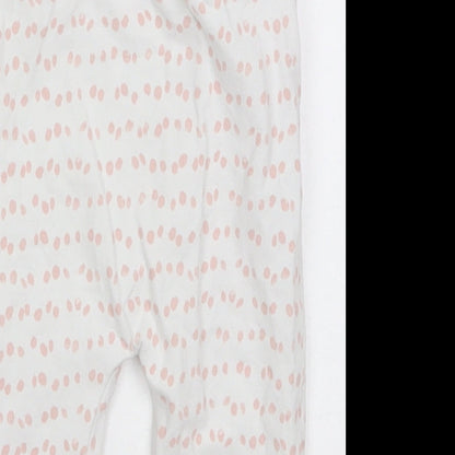 George Girls White Polka Dot Cotton Sweatpants Trousers Size 6-9 Months   - Pink Polka Dot
