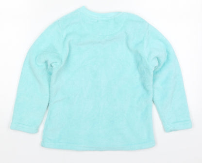 B&M Girls Blue Solid Polyester Top Pyjama Top Size 6-7 Years  Pullover - Sleeping Princess